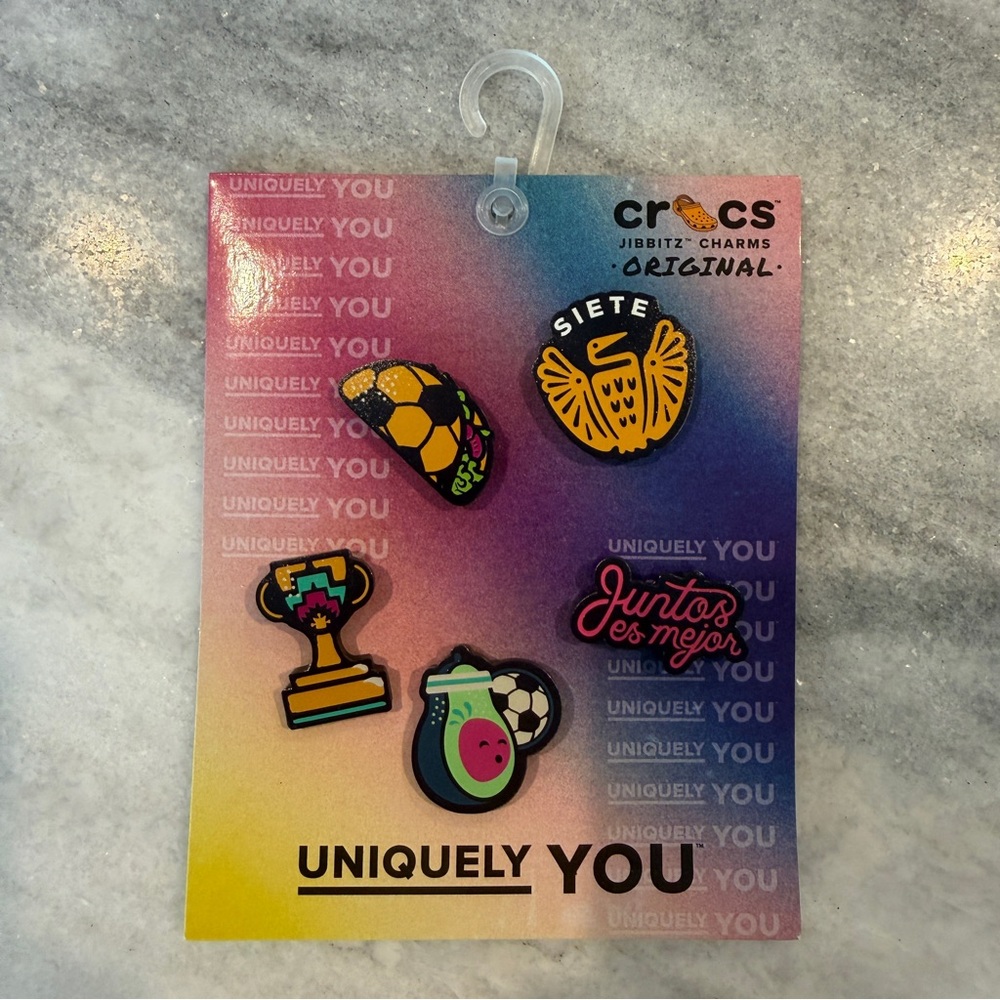 New Croc Jibbitz Siete Taco Tuesday Soccer‎ Charms Set Of 5